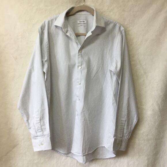 Calvin Klein White&Blue Stripes Long Sleeve Shirt - Picture 4 of 10